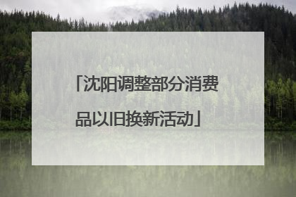 沈阳调整部分消费品以旧换新活动