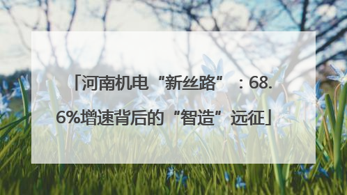 河南机电“新丝路”：68.6%增速背后的“智造”远征