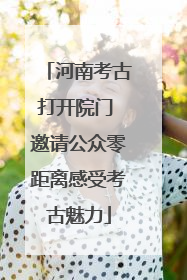 河南考古打开院门 邀请公众零距离感受考古魅力