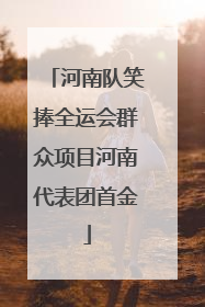 河南队笑捧全运会群众项目河南代表团首金
