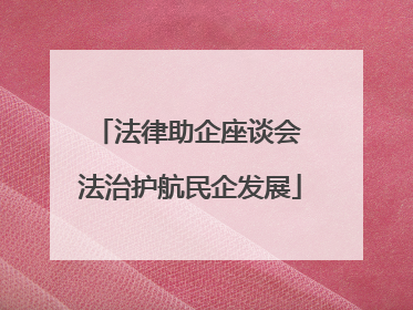 法律助企座谈会 法治护航民企发展