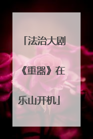 法治大剧《重器》在乐山开机