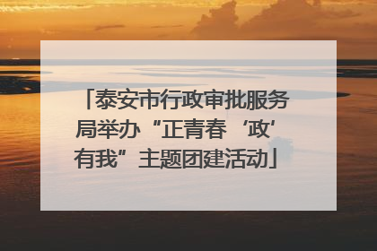 泰安市行政审批服务局举办“正青春‘政’有我”主题团建活动