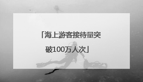 海上游客接待量突破100万人次