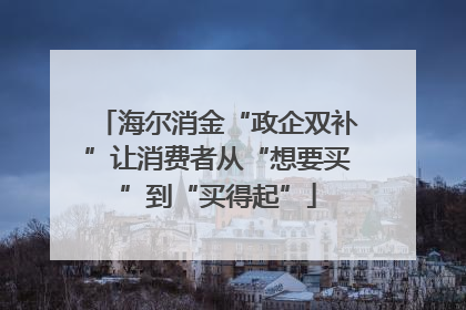 海尔消金“政企双补”让消费者从“想要买”到“买得起”