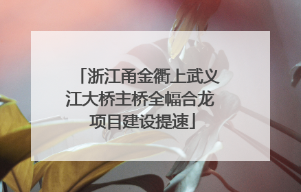 浙江甬金衢上武义江大桥主桥全幅合龙 项目建设提速