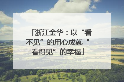 浙江金华：以“看不见”的用心成就“看得见”的幸福