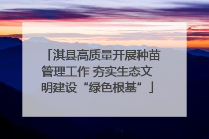 淇县高质量开展种苗管理工作 夯实生态文明建设“绿色根基”
