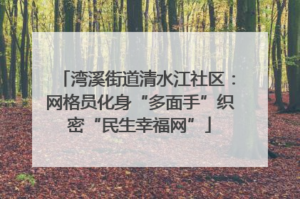 湾溪街道清水江社区：网格员化身“多面手”织密“民生幸福网”