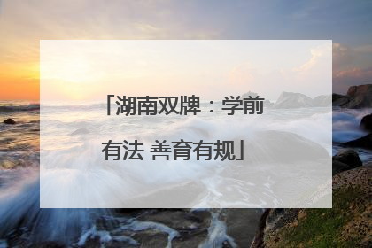 湖南双牌：学前有法 善育有规