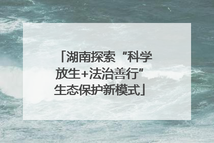 湖南探索“科学放生+法治善行”生态保护新模式