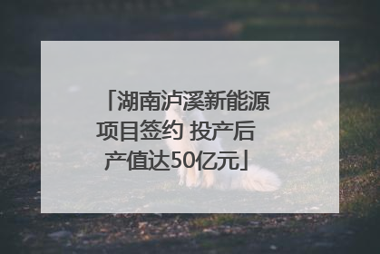 湖南泸溪新能源项目签约 投产后产值达50亿元