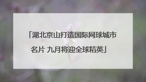 湖北京山打造国际网球城市名片 九月将迎全球精英