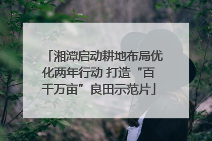 湘潭启动耕地布局优化两年行动 打造“百千万亩”良田示范片
