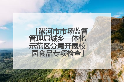 漯河市市场监督管理局城乡一体化示范区分局开展校园食品专项检查