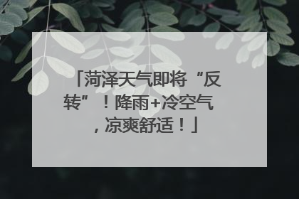 菏泽天气即将“反转”！降雨+冷空气，凉爽舒适！
