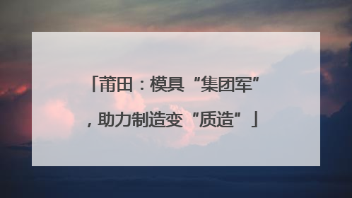 莆田：模具“集团军”，助力制造变“质造”
