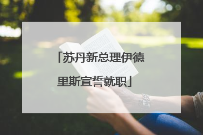 苏丹新总理伊德里斯宣誓就职