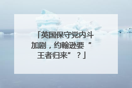 英国保守党内斗加剧，约翰逊要“王者归来”？