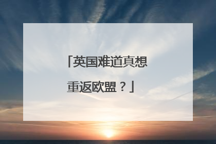 英国难道真想重返欧盟？