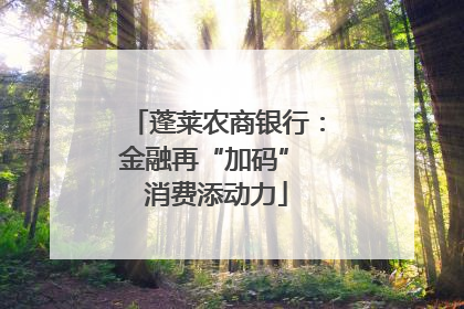 蓬莱农商银行：金融再“加码” 消费添动力
