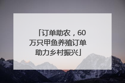 订单助农，60万只甲鱼养殖订单助力乡村振兴