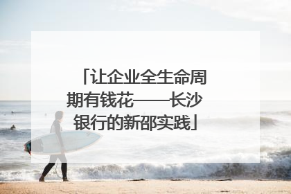 让企业全生命周期有钱花——长沙银行的新邵实践