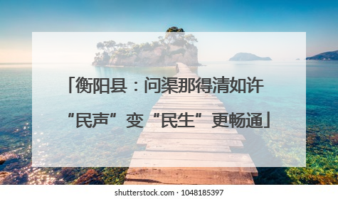 衡阳县：问渠那得清如许 “民声”变“民生”更畅通