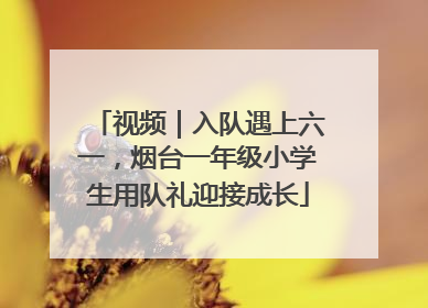 视频｜入队遇上六一，烟台一年级小学生用队礼迎接成长