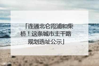 连通北仑霞浦和柴桥！这条城市主干路规划选址公示
