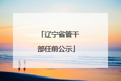 辽宁省管干部任前公示