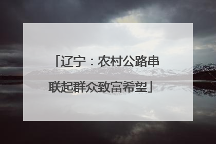 辽宁：农村公路串联起群众致富希望