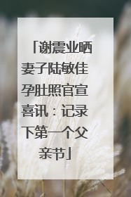 谢震业晒妻子陆敏佳孕肚照官宣喜讯：记录下第一个父亲节