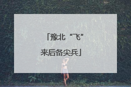 豫北“飞”来后备尖兵
