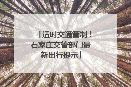 适时交通管制！石家庄交管部门最新出行提示