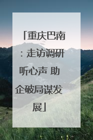 重庆巴南：走访调研听心声 助企破局谋发展
