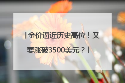 金价逼近历史高位！又要涨破3500美元？