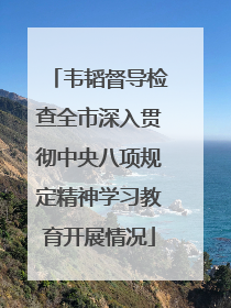 韦韬督导检查全市深入贯彻中央八项规定精神学习教育开展情况