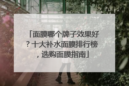 面膜哪个牌子效果好？十大补水面膜排行榜，选购面膜指南