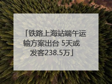铁路上海站端午运输方案出台 5天或发客238.5万