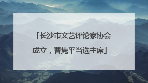 长沙市文艺评论家协会成立，曹隽平当选主席