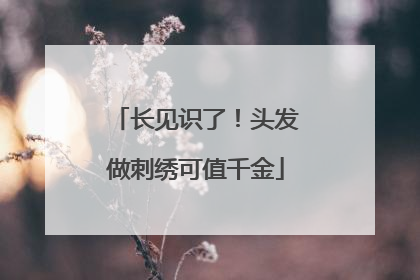 长见识了！头发做刺绣可值千金