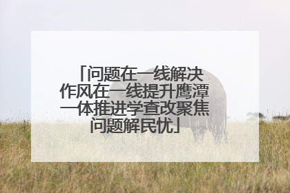 问题在一线解决 作风在一线提升鹰潭一体推进学查改聚焦问题解民忧