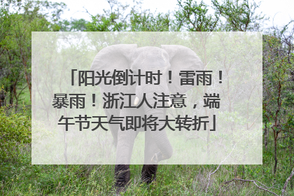 阳光倒计时！雷雨！暴雨！浙江人注意，端午节天气即将大转折