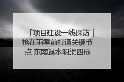 项目建设一线探访｜抢在雨季前打通关键节点 东南退水明渠四标段项目顺利完工
