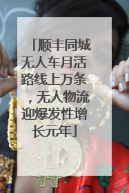顺丰同城无人车月活路线上万条，无人物流迎爆发性增长元年