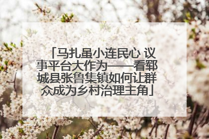 马扎虽小连民心 议事平台大作为——看郓城县张鲁集镇如何让群众成为乡村治理主角