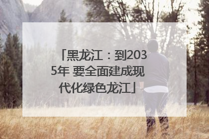 黑龙江：到2035年 要全面建成现代化绿色龙江