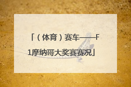 （体育）赛车——F1摩纳哥大奖赛赛况