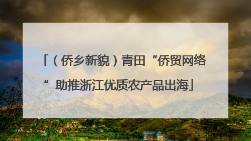 （侨乡新貌）青田“侨贸网络”助推浙江优质农产品出海